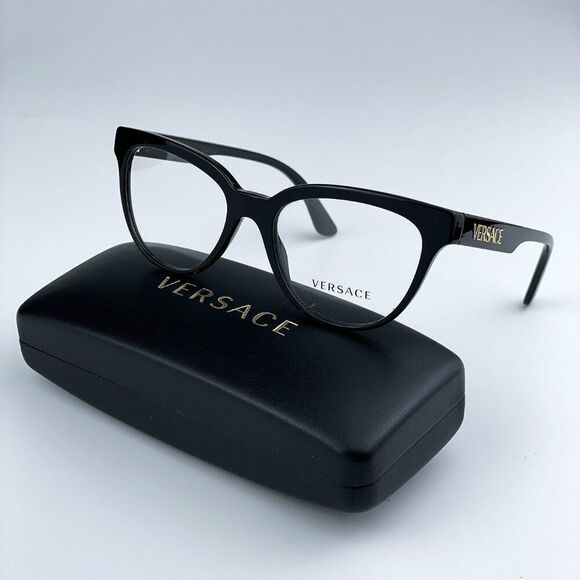 NEW Versace VE3315 GB1 Black Cat Eye Women Eyeglasses - Picture 1 of 11